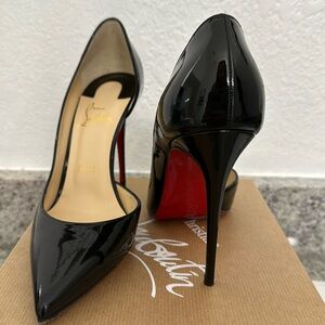 CHRISTIAN LOUBOUTIN Iriza 100 Black Patent Leather 38